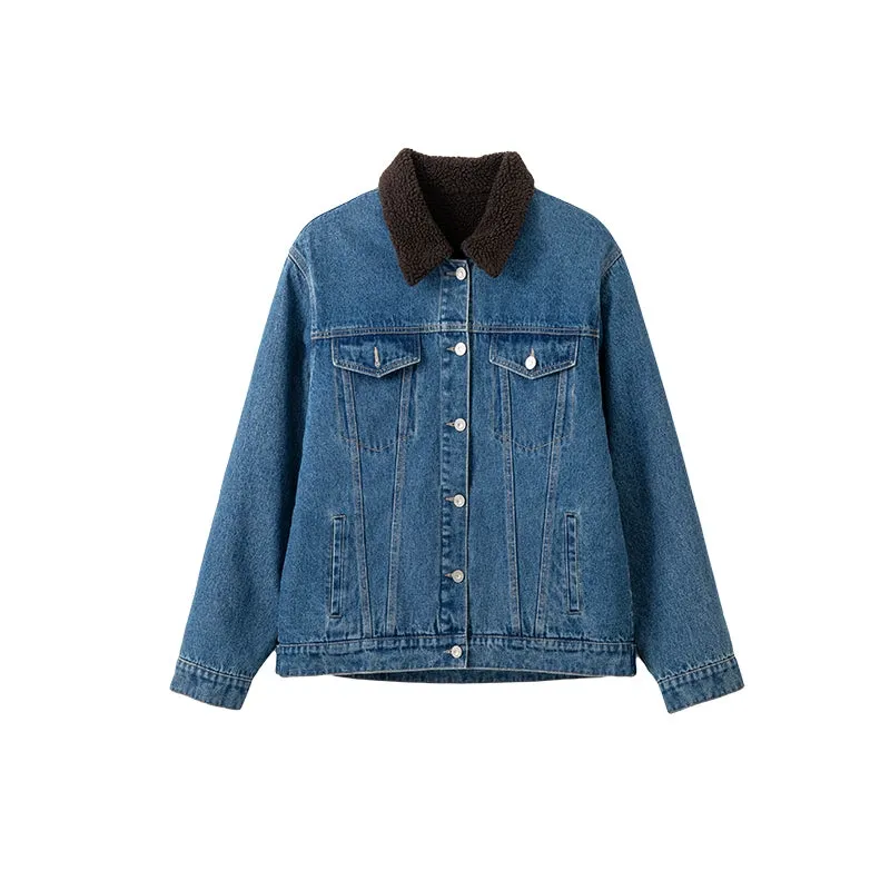 Vintage Washed Lambskin Denim Jacket