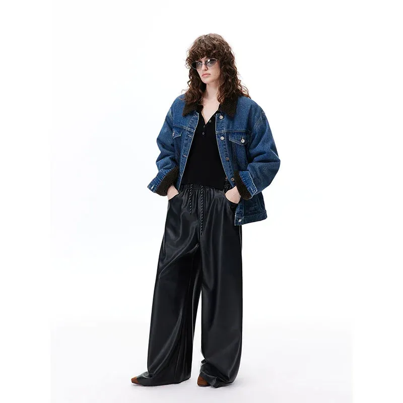 Vintage Washed Lambskin Denim Jacket