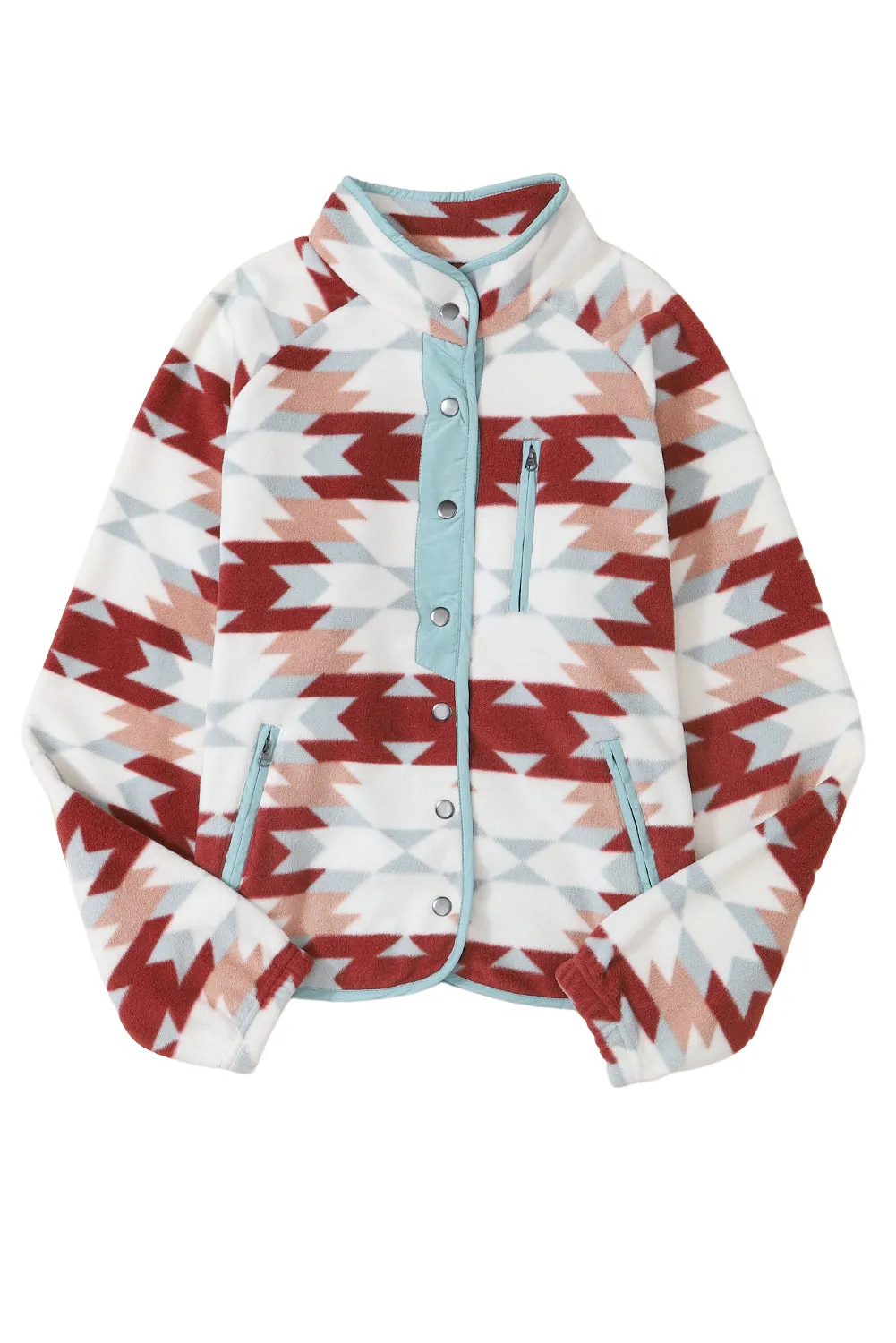 Western Aztec Zipper Fleece Jacket