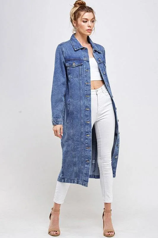 White Non-Stretch Third Quarter Denim Jacket