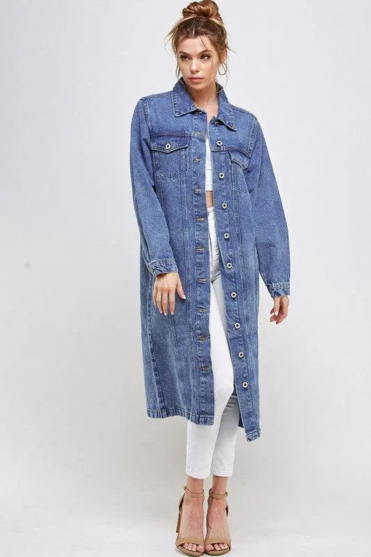 White Non-Stretch Third Quarter Denim Jacket
