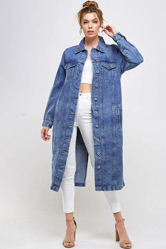 White Non-Stretch Third Quarter Denim Jacket