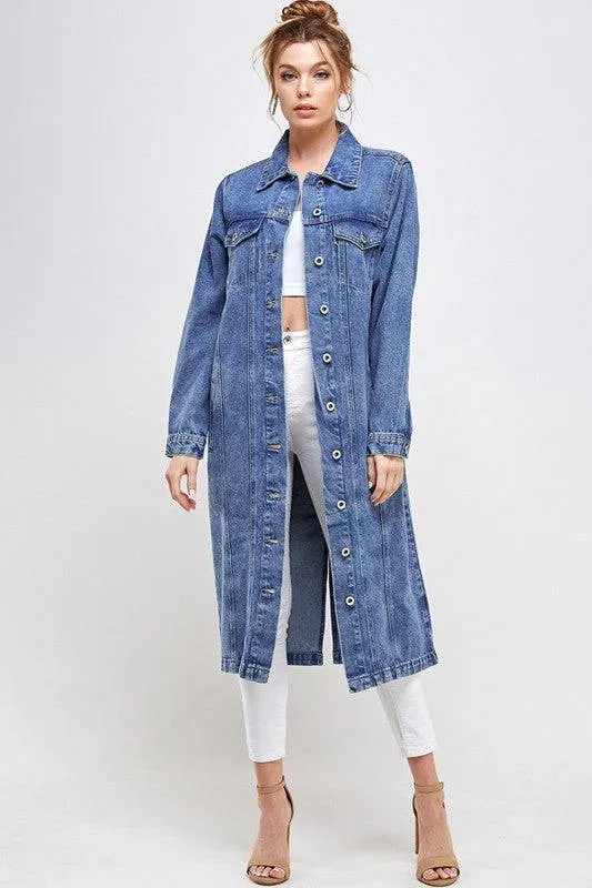 White Non-Stretch Third Quarter Denim Jacket