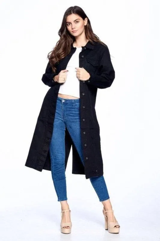 White Non-Stretch Third Quarter Denim Jacket