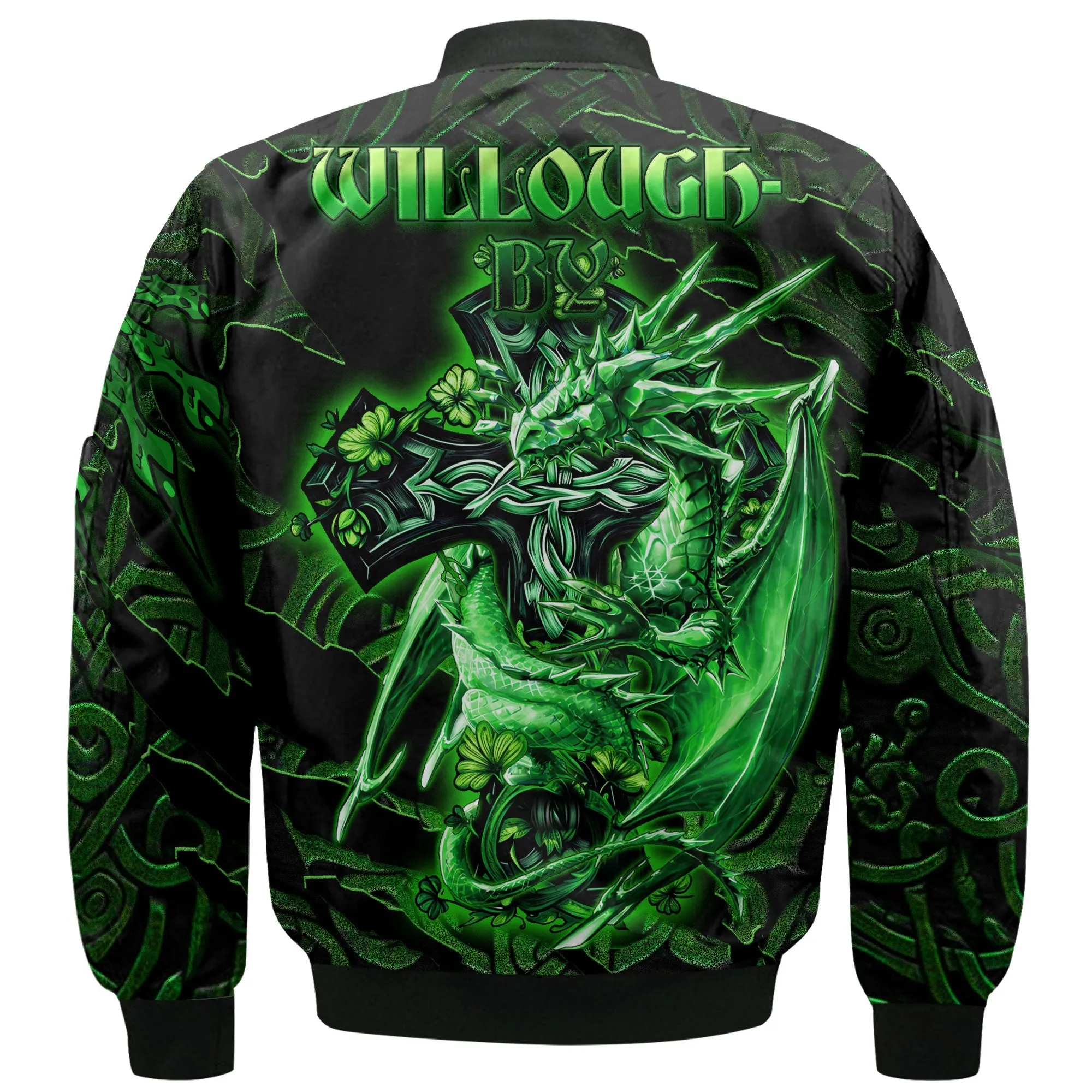 Willoughby Bomber Jackets Celtic Cross And Dragon Style