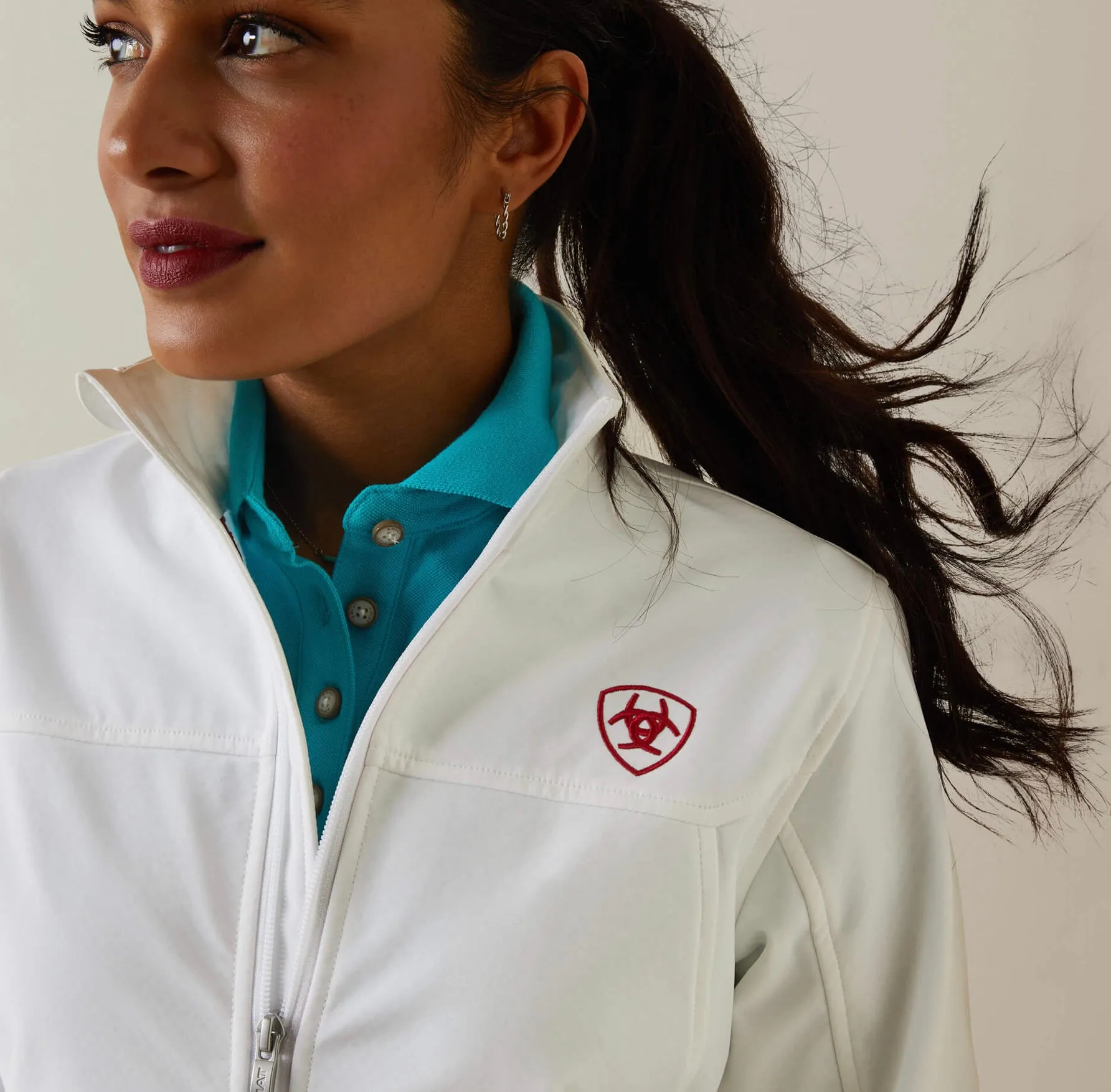 Women’s Ariat White Classic Team SoftShell Mexico Jacket