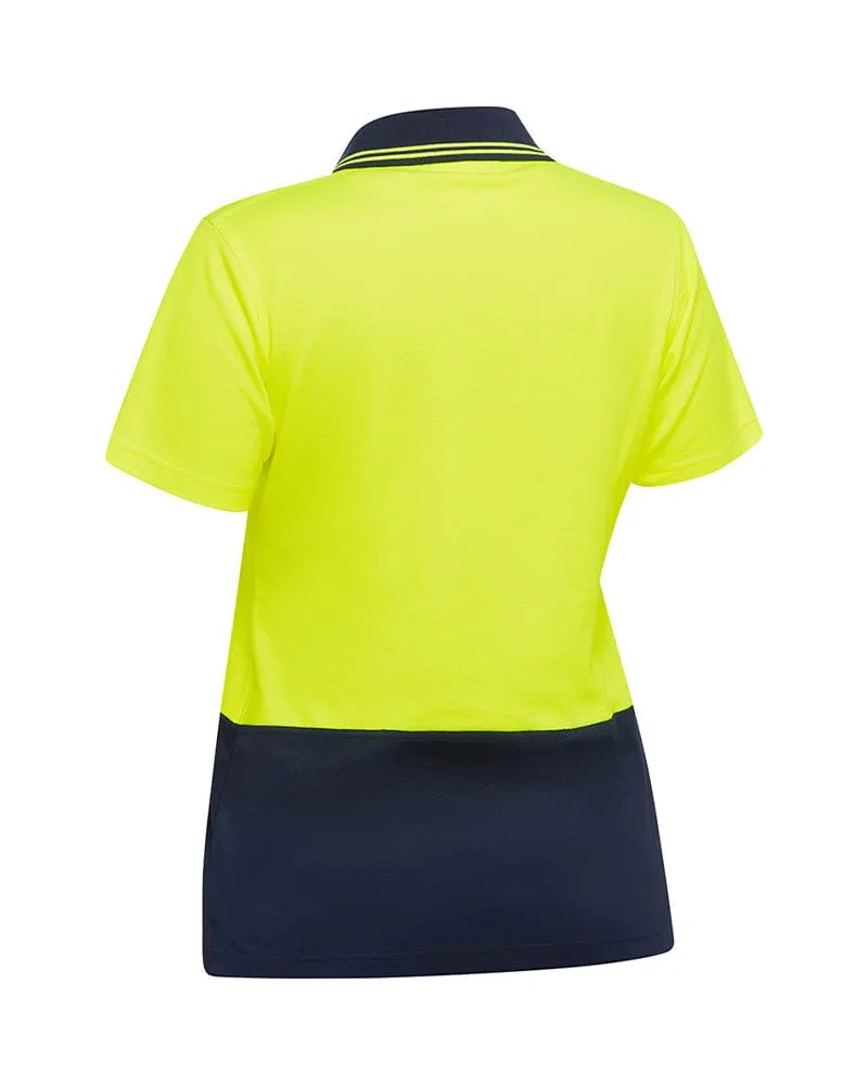Womens Hi Vis V Neck Polo * - Yellow/Navy