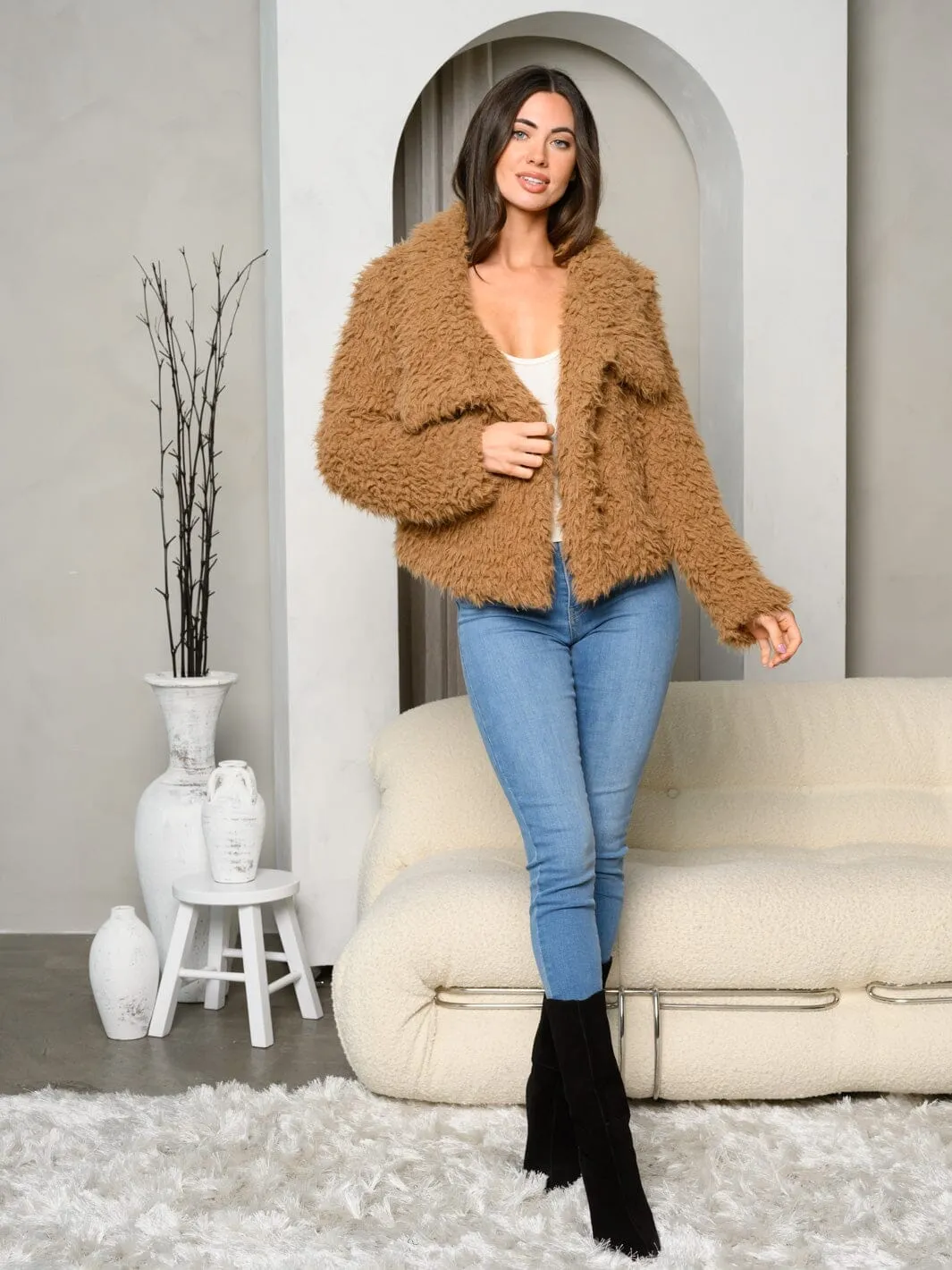 WOMEN'S LONG SLEEVE FRONT OPEN FLEECE JACKET