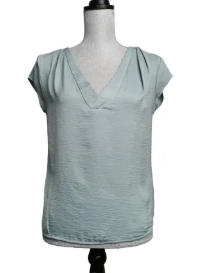 WOMENS SIZE 2 - H&M Silky Soft Dress Top, Cap Sleeves, V-Neck VGUC B5