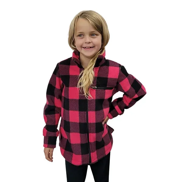 YOUTH CAMP JACKET BUFFALO CHECK FUCHSIA