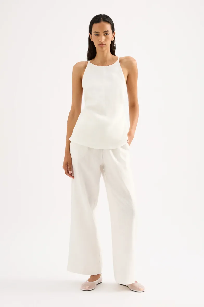 Ziba Linen Top White