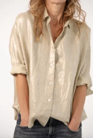 Zoe Linen Shirt Natural/Gold