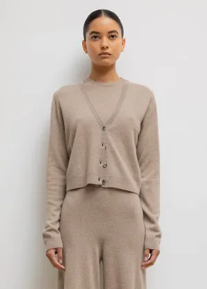 Zoe V Neck Cardigan (Cane)