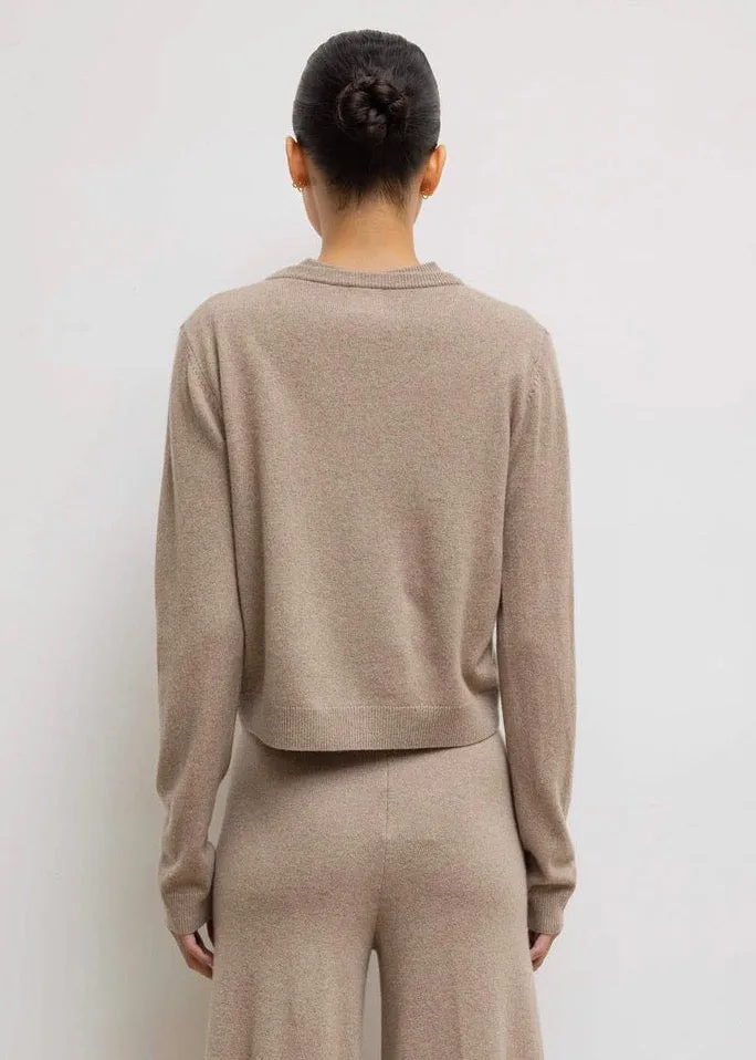 Zoe V Neck Cardigan (Cane)